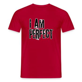 I am perfect - Men's T-Shirt - red - Front - AI Model Male 178 dark (178cm)
