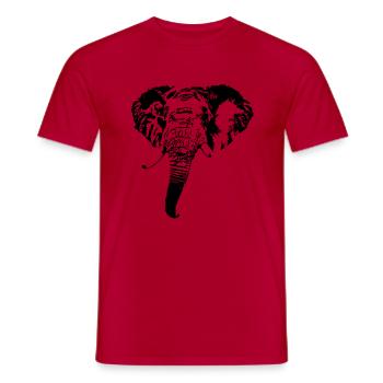 Elefant positiv - Männer T-Shirt - Rot - Vorne - AI Model Male 178 dark (178cm)