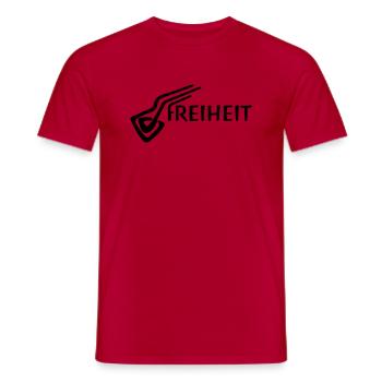 Freiheit - Männer T-Shirt - Rot - Vorne - AI Model Male 178 dark (178cm)