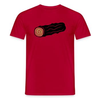 bois de tronc d'arbre bois de chauffage huette holzscheit r - T-shirt homme - rouge - Devant - AI Model Male 178 dark (178cm)