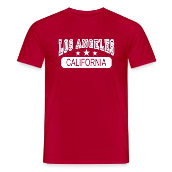 los angeles california - Männer T-Shirt - Rot - Vorne - AI Model Male 178 dark (178cm)