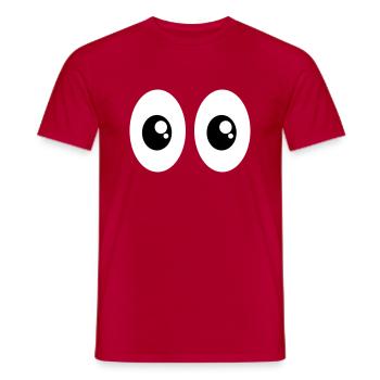 Lustige Comic Cartoon Augen Witzig Geschenk Frech - Männer T-Shirt - Rot - Vorne - AI Model Male 178 dark (178cm)