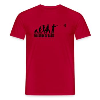 logo text evolution of entwicklung cool spielen da - Männer T-Shirt - Rot - Vorne - AI Model Male 178 dark (178cm)