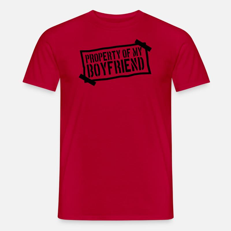 note papir fast på papir ejendom af min boyfr - Mænd T-shirt - rød
