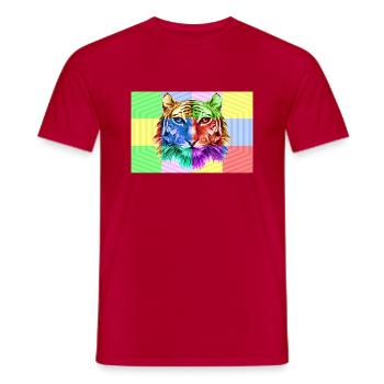 Tiger - Männer T-Shirt - Rot - Vorne - AI Model Male 178 dark (178cm)
