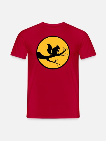 mond kreis rund nacht schatten ast schwarz eichhoe - Männer T-Shirt - Rot
