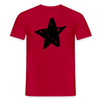 Comic Stern/Sterne - gemalt, gezeichnet, Comicstil - Männer T-Shirt - Rot - Vorne - AI Model Male 178 dark (178cm)