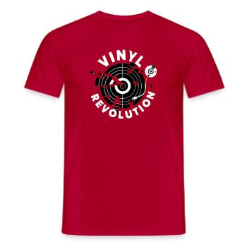 Vinyl Revolution - Destroy - Disque Vinyle - T-shirt homme - rouge - Devant - AI Model Male 178 dark (178cm)