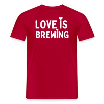 Valentinstag - Liebe braut sich zusammen - Männer T-Shirt - Rot - Vorne - AI Model Male 178 dark (178cm)