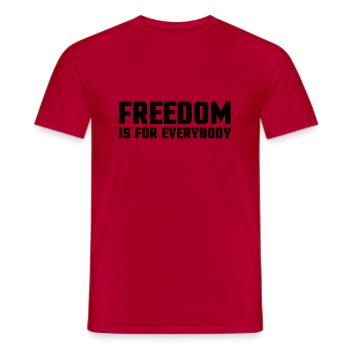 freedom_1 - T-shirt homme - rouge - Devant - AI Model Male 178 dark (178cm)