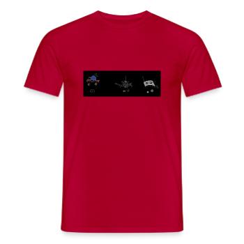 machine fragment Nr. 12 - Männer T-Shirt - Rot - Vorne - AI Model Male 178 dark (178cm)