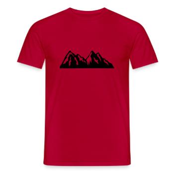 Berge - Männer T-Shirt - Rot - Vorne - AI Model Male 178 dark (178cm)
