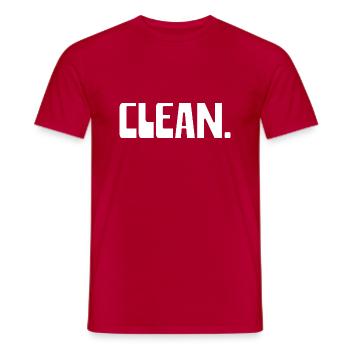 CLEAN - Männer T-Shirt - Rot - Vorne - AI Model Male 178 dark (178cm)