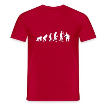 Akkordeon Evolution - Männer T-Shirt - Rot - Vorne - AI Model Male 178 dark (178cm)