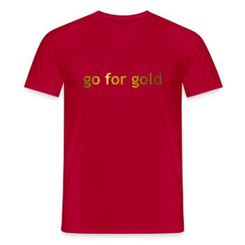 go for gold lettering golden - Men's T-Shirt - red - Front - AI Model Male 178 dark (178cm)