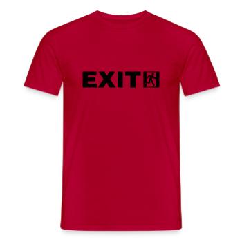 Exit - Männer T-Shirt - Rot - Vorne - AI Model Male 178 dark (178cm)