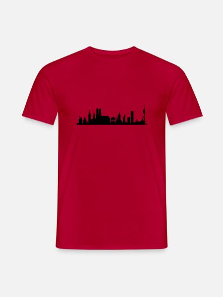 Skyline muc_neu - Männer T-Shirt - Rot