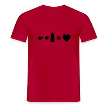 schnuller_flasche_love__f1 - Männer T-Shirt - Rot - Vorne - AI Model Male 178 dark (178cm)