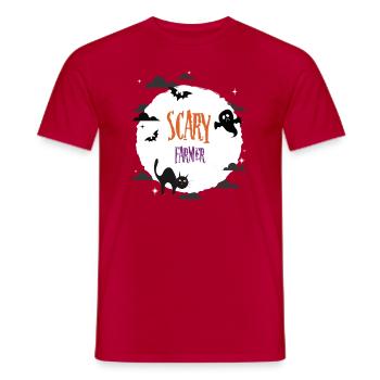 Scary Farmer - Men's T-Shirt - red - Front - AI Model Male 178 dark (178cm)