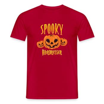 Spooky Hairdresser - Men's T-Shirt - red - Front - AI Model Male 178 dark (178cm)