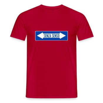 Non-sense road sign - Men's T-Shirt - red - Front - AI Model Male 178 dark (178cm)