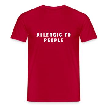 Allergique aux personnes Dictons sarcastiques - T-shirt homme - rouge - Devant - AI Model Male 178 dark (178cm)