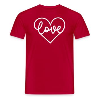Love - Männer T-Shirt - Rot - Vorne - AI Model Male 178 dark (178cm)