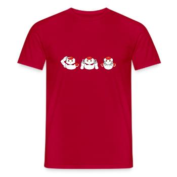 Roboter hören, sehen und schweigen nicht - Männer T-Shirt - Rot - Vorne - AI Model Male 178 dark (178cm)