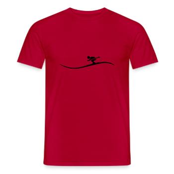 Sport - Skifahrer - Männer T-Shirt - Rot - Vorne - AI Model Male 178 dark (178cm)