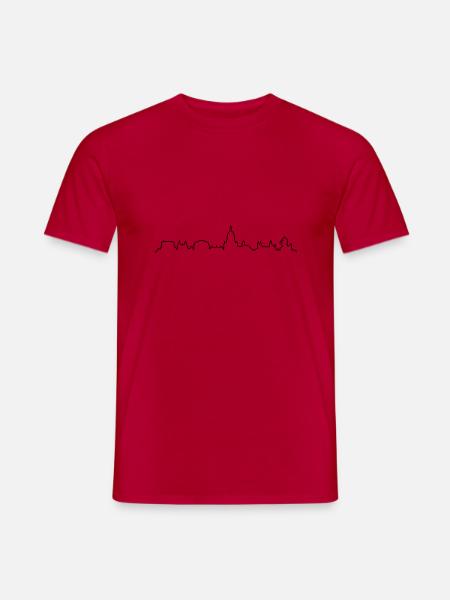 Skyline Mainz - Männer T-Shirt - Rot