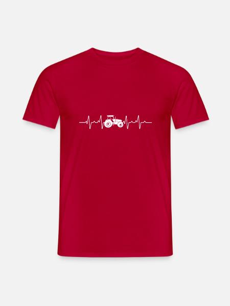 Traktor Herzschlag Retro Farmer Vintage - Männer T-Shirt - Rot