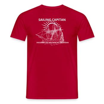 SAILING CAPITAN - Männer T-Shirt - Rot - Vorne - AI Model Male 178 dark (178cm)