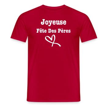 Joyeuse fête des pères - T-shirt homme - rouge - Devant - AI Model Male 178 dark (178cm)