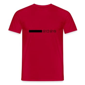 2026 Jahr - Männer T-Shirt - Rot - Vorne - AI Model Male 178 dark (178cm)