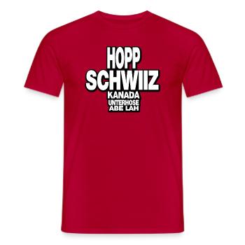 Hop Schwiiz Canada - T-shirt homme - rouge - Devant - AI Model Male 178 dark (178cm)