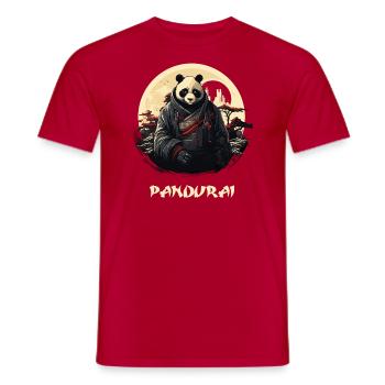 Pandurai - halb Panda, halb Samurai - Männer T-Shirt - Rot - Vorne - AI Model Male 178 dark (178cm)