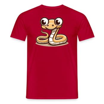Schlange - Männer T-Shirt - Rot - Vorne - AI Model Male 178 dark (178cm)