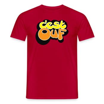 C EST OUF JAUNE - T-shirt homme - rouge - Devant - AI Model Male 178 dark (178cm)