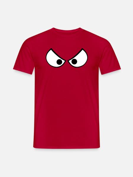 böse Augen/ Gesicht/ Augen Design - Männer T-Shirt - Rot