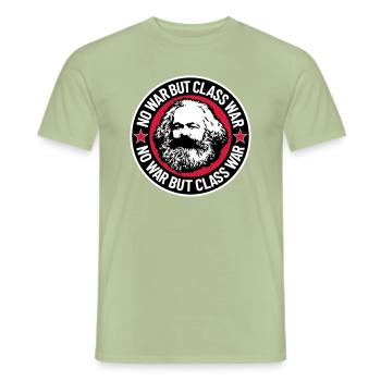 No War But Class War II - Men's T-Shirt - sage - Front - AI Model Male 178 light (178cm)
