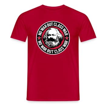 No War But Class War II - Men's T-Shirt - red - Front - AI Model Male 178 dark (178cm)