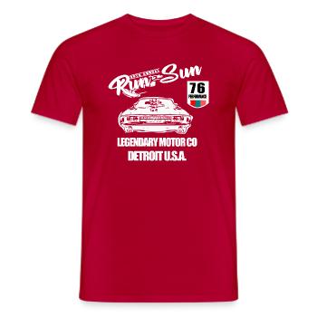 Patch Muscle Car - Männer T-Shirt - Rot - Vorne - AI Model Male 178 dark (178cm)