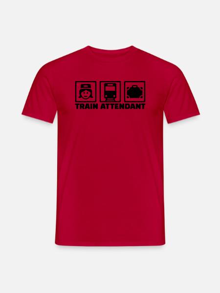 Zugbegleiter - Männer T-Shirt - Rot