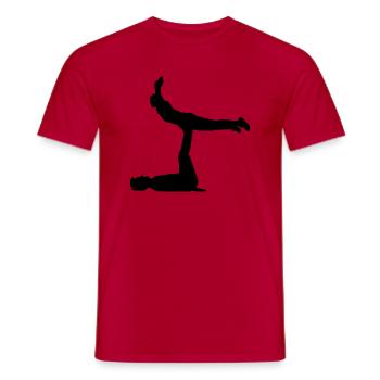 AcroYoga - Frontbird - Männer T-Shirt - Rot - Vorne - AI Model Male 178 dark (178cm)
