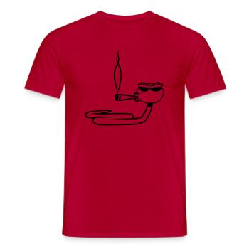 Snake funny sunglasses smoke pot joint - Men's T-Shirt - red - Front - AI Model Male 178 dark (178cm)