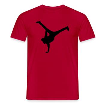 breakdance move - Männer T-Shirt - Rot - Vorne - AI Model Male 178 dark (178cm)