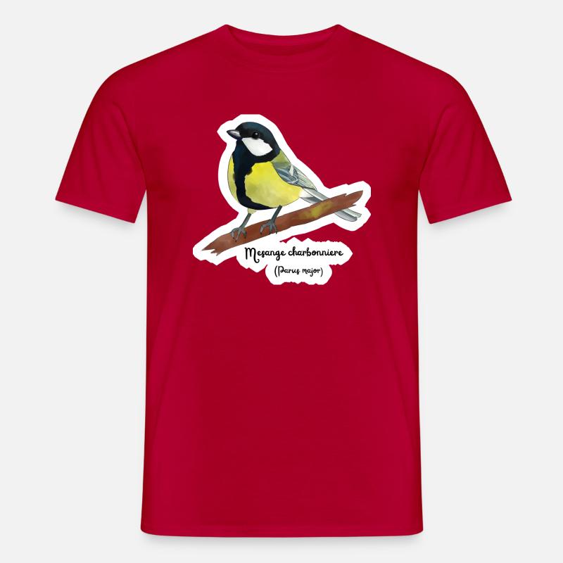 Kohlmeise - Männer T-Shirt - Rot
