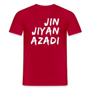 Woman Life Freedom Iran - Men's T-Shirt - red - Front - AI Model Male 178 dark (178cm)
