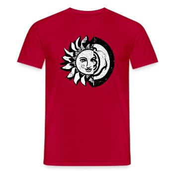 Sun Moon Mosaic Astrology mystical symbol 08 - Men's T-Shirt - red - Front - AI Model Male 178 dark (178cm)