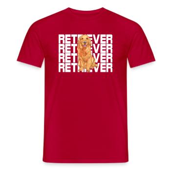 Retriever Golden Dog cute cute font - Men's T-Shirt - red - Front - AI Model Male 178 dark (178cm)